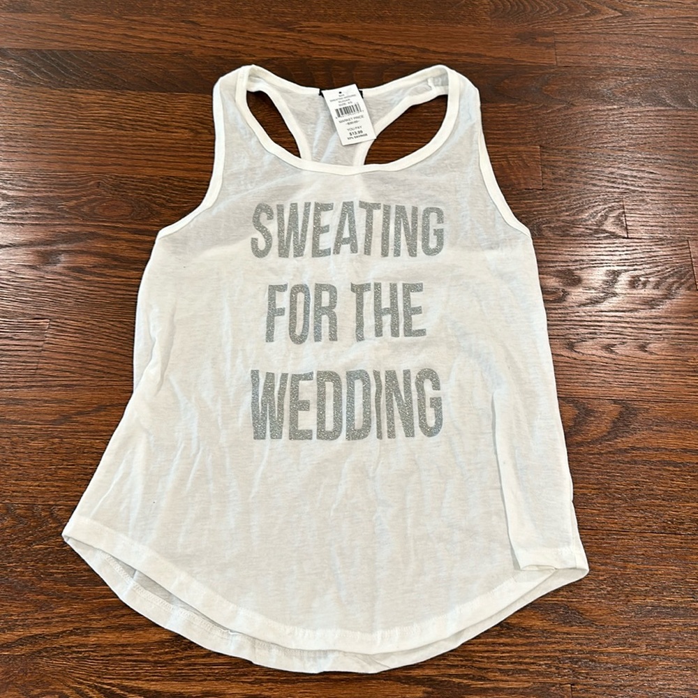 Sweating for the wedding Racerback tank top